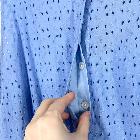 J. by J. Crew Eyelet Shirt Dress in Bright Perri Size 8 - Picture 5 of 11